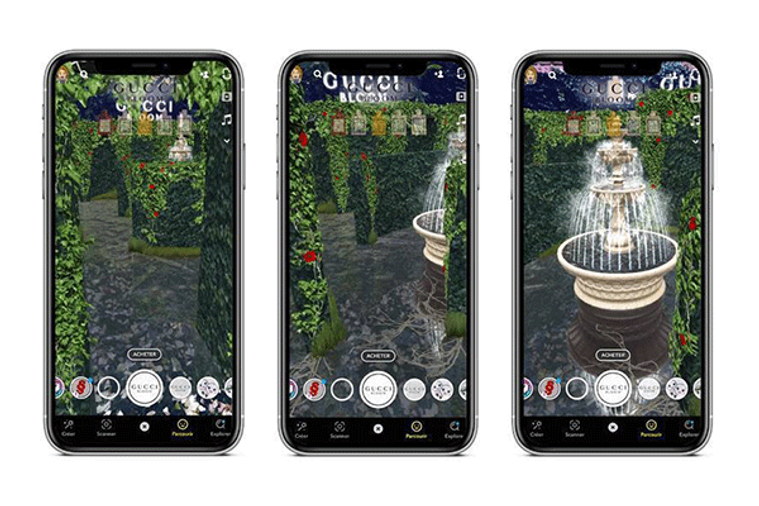 Gucci : un portail en réalité augmentée sur Snapchat.