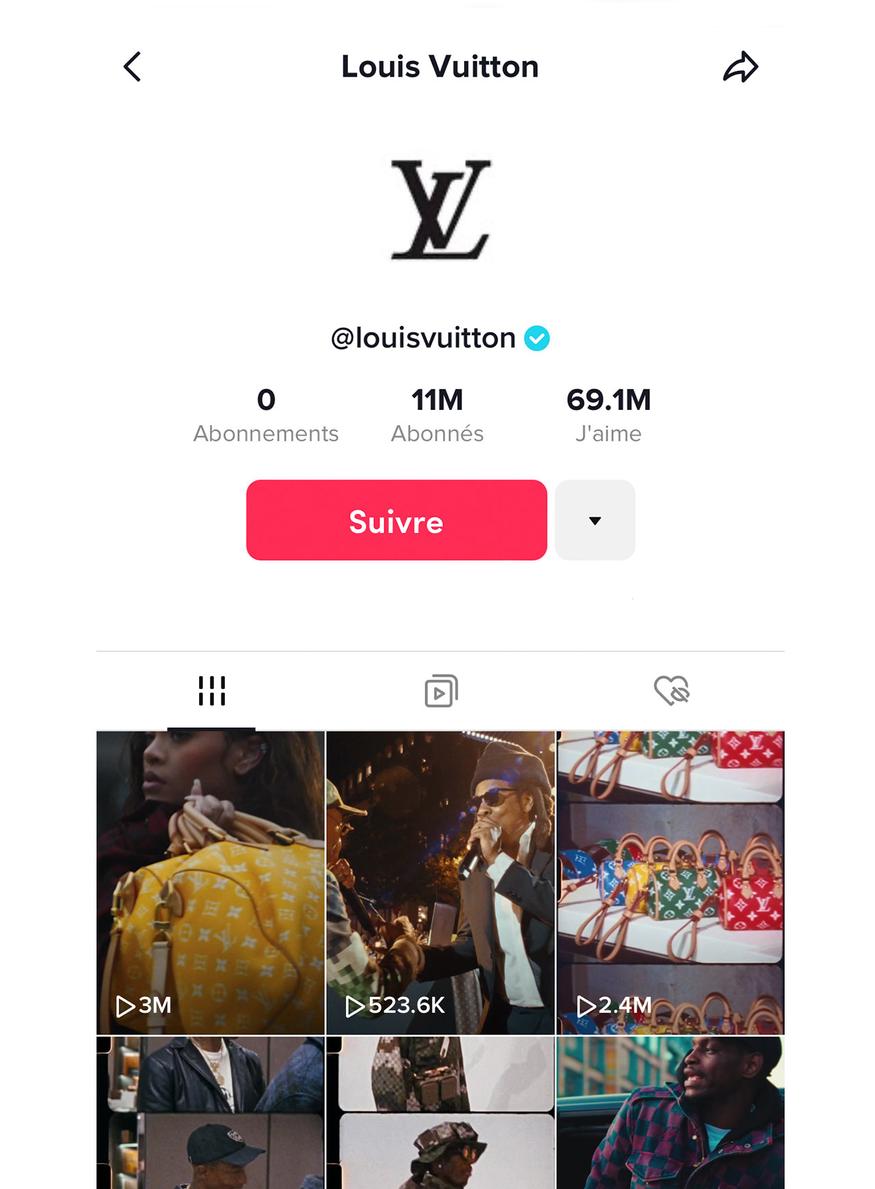 Louis Vuitton maison la plus suivie tiktok