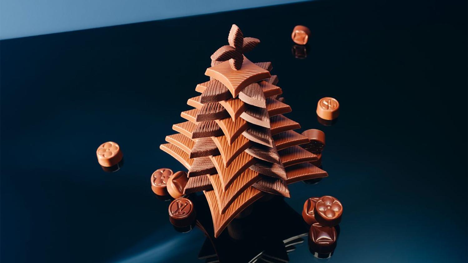 sapin de noel louis vuitton en chocolat